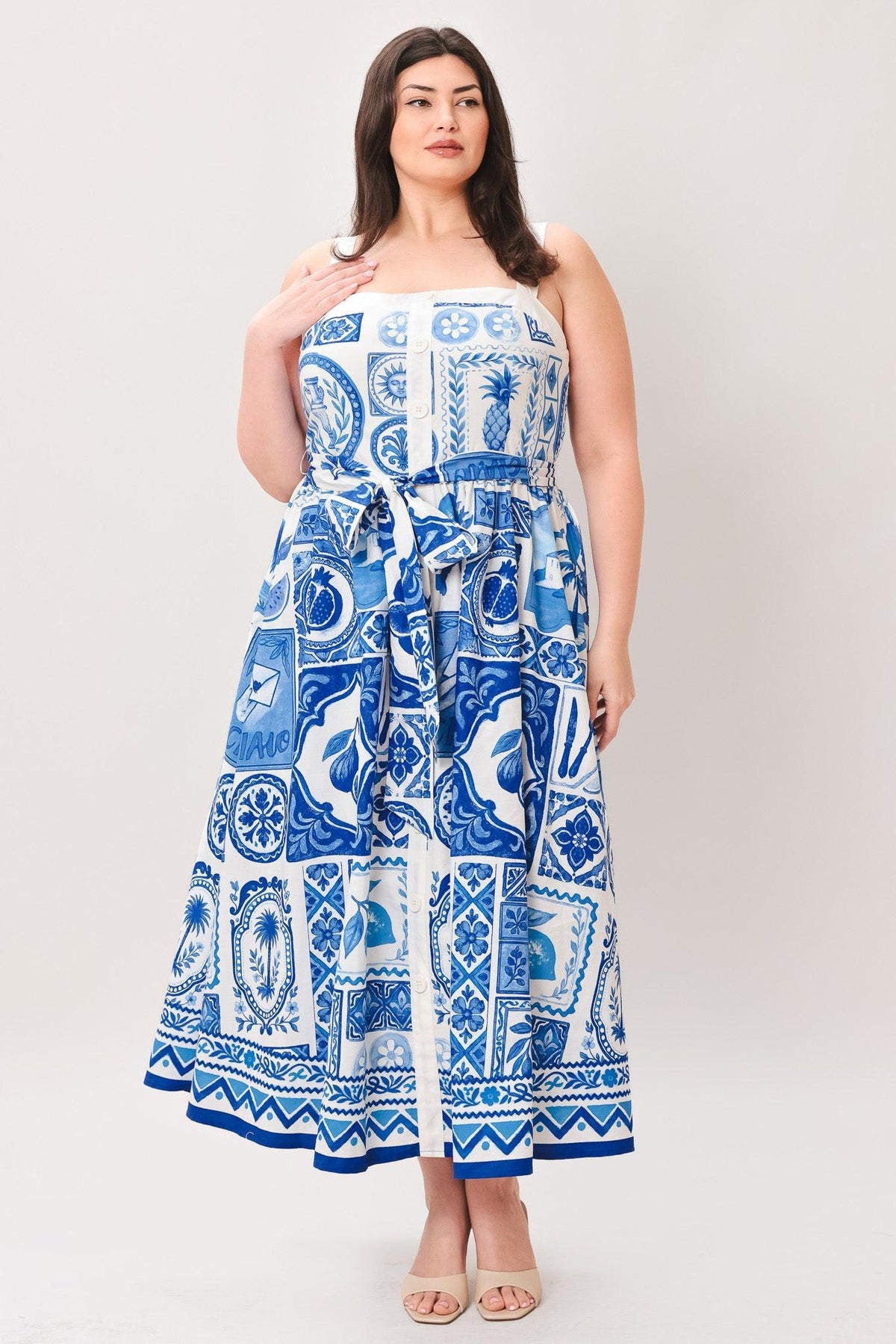 Flying Tomato IVORY BLUE DRESSES
