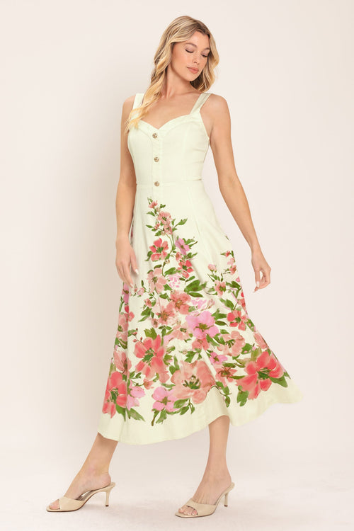 Flying Tomato WHITE + PINK FLORAL DRESSES
