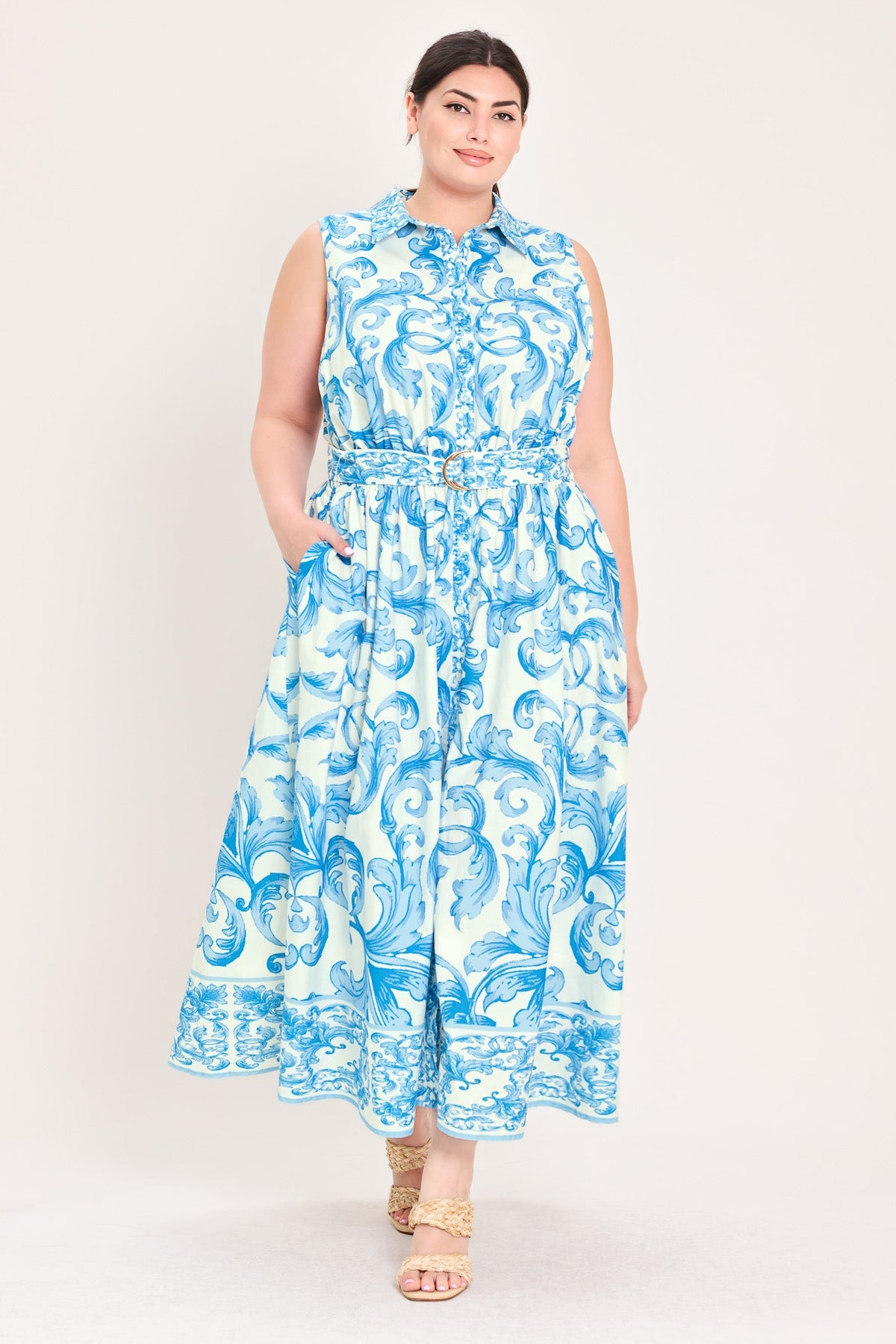Flying Tomato OFF WHITE BLUE DRESSES