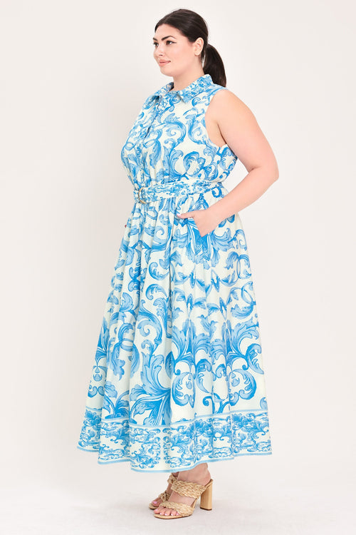 Flying Tomato OFF WHITE BLUE DRESSES