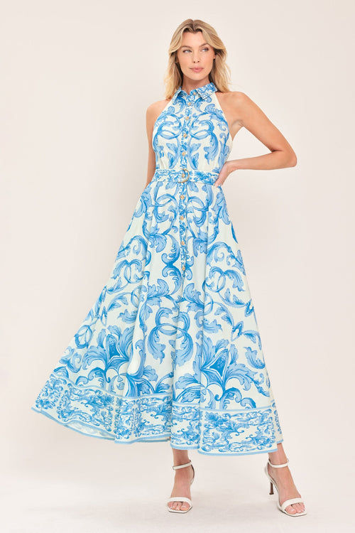 Flying Tomato OFF WHITE BLUE DRESSES