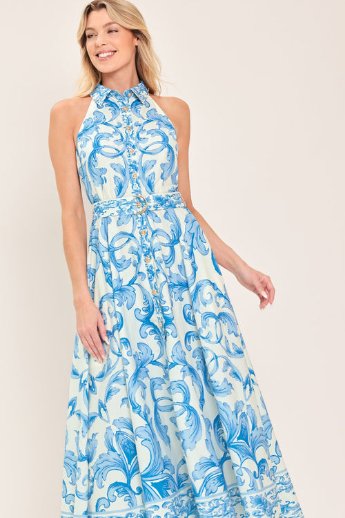 Flying Tomato OFF WHITE BLUE DRESSES