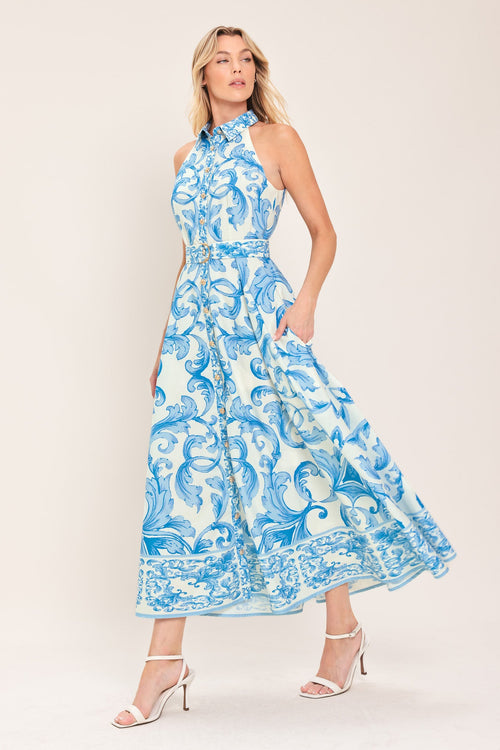 Flying Tomato OFF WHITE BLUE DRESSES