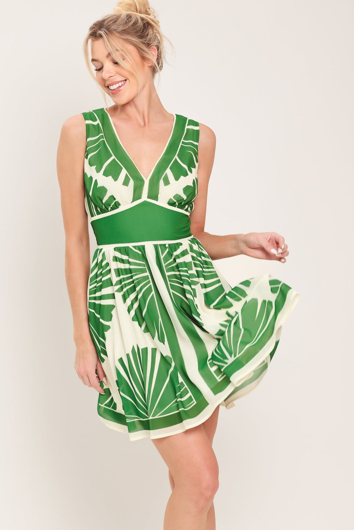 Flying Tomato IVORY GREEN DRESSES