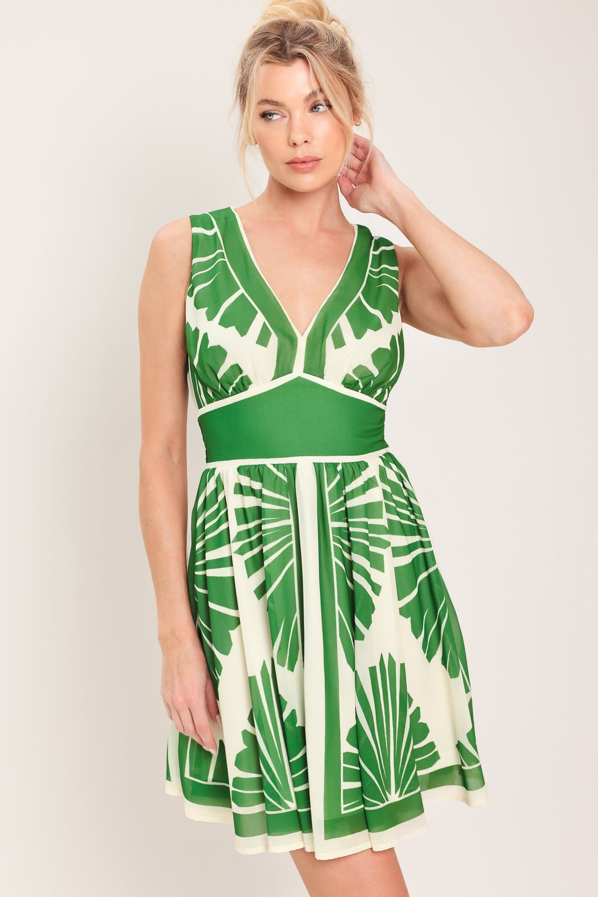 Flying Tomato IVORY GREEN DRESSES