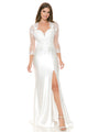 Sweetheart Satin Wedding Gown with Beaded Lace Bodice & Detachable Sheer Jacket By Lenovia 8175