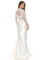 Sweetheart Satin Wedding Gown with Beaded Lace Bodice & Detachable Sheer Jacket By Lenovia 8175