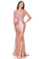 Vestido de noche de satén estilo sirena con corpiño bordado y chaqueta transparente de Lenovia 8175