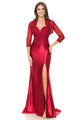 Vestido de noche de satén estilo sirena con corpiño bordado y chaqueta transparente de Lenovia 8175