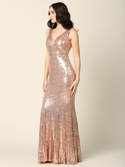 Eva USA 3384 Long Fitted Formal Sleeveless Prom Dress