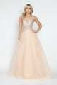 Glitter Tulle A-Line with Beaded Bodice Spaghetti Strap Prom & Formal Dress By Lenovia 8319