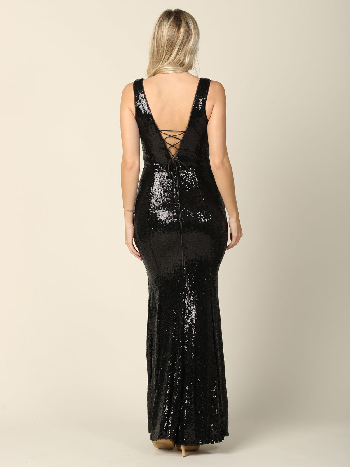 Eva USA 3384 Long Fitted Formal Sleeveless Prom Dress