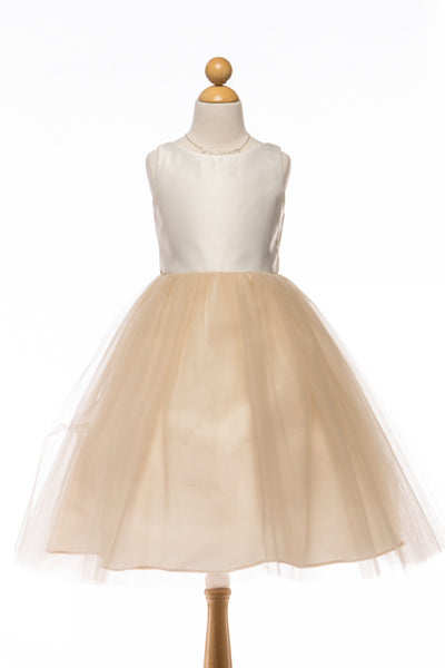 Tulle Flower Dress with Bow Back for Special Occasion Dress by Bella Princess 212-XL
