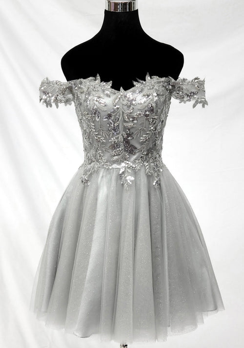 Chicas J051 Cocktail A-Line Short Sequin Embroidered Tulle Dress