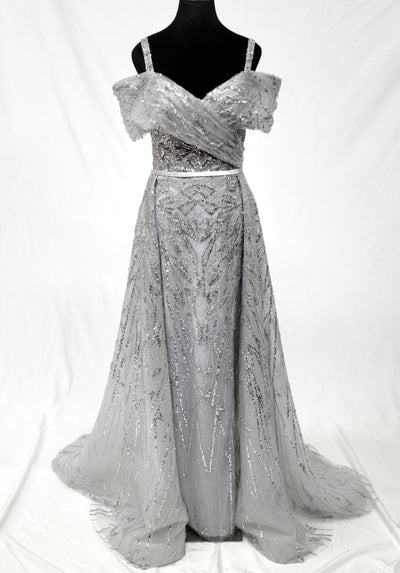 Chicas 17990 Glitter Evening A-Line Sweetheart Floor-Length Shimmer Satin Dress
