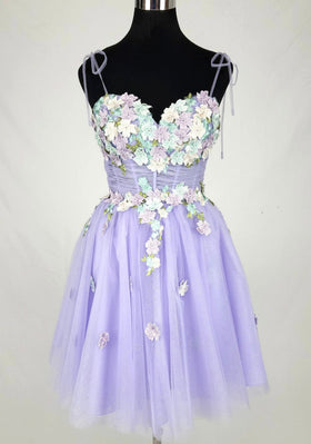 Chicas C354 Printed Glitter Ivory Sweetheart Floral Short Tulle Dress