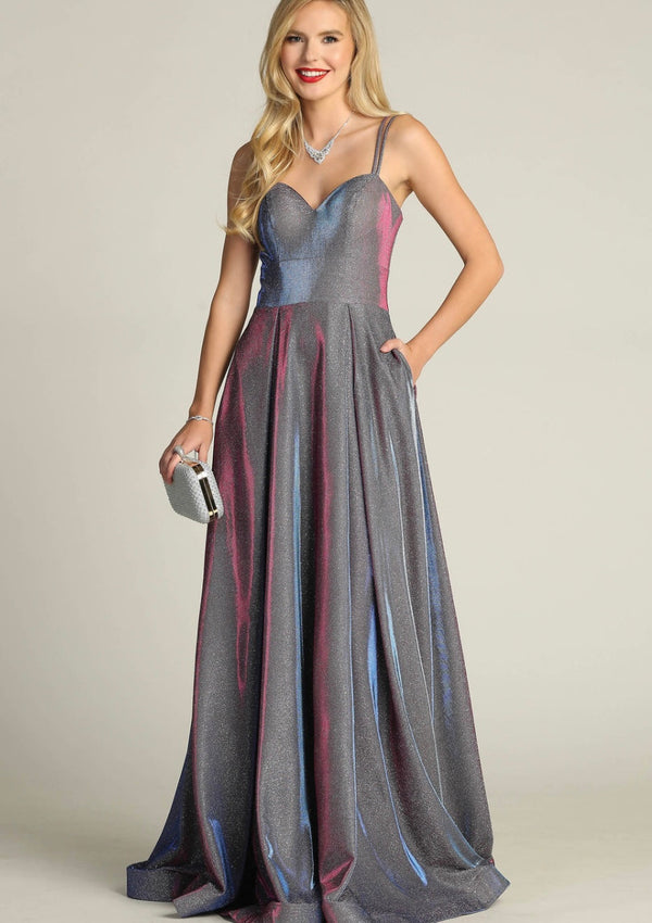 Chicas 4022 Glam Prom Blue A-Line Sweetheart Floor-Length Fabric Dress