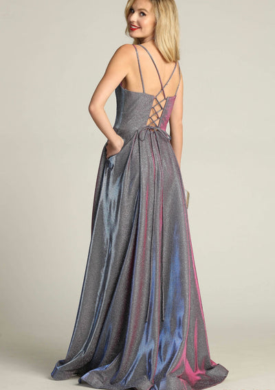 Chicas 4022 Glam Prom Blue A-Line Sweetheart Floor-Length Fabric Dress