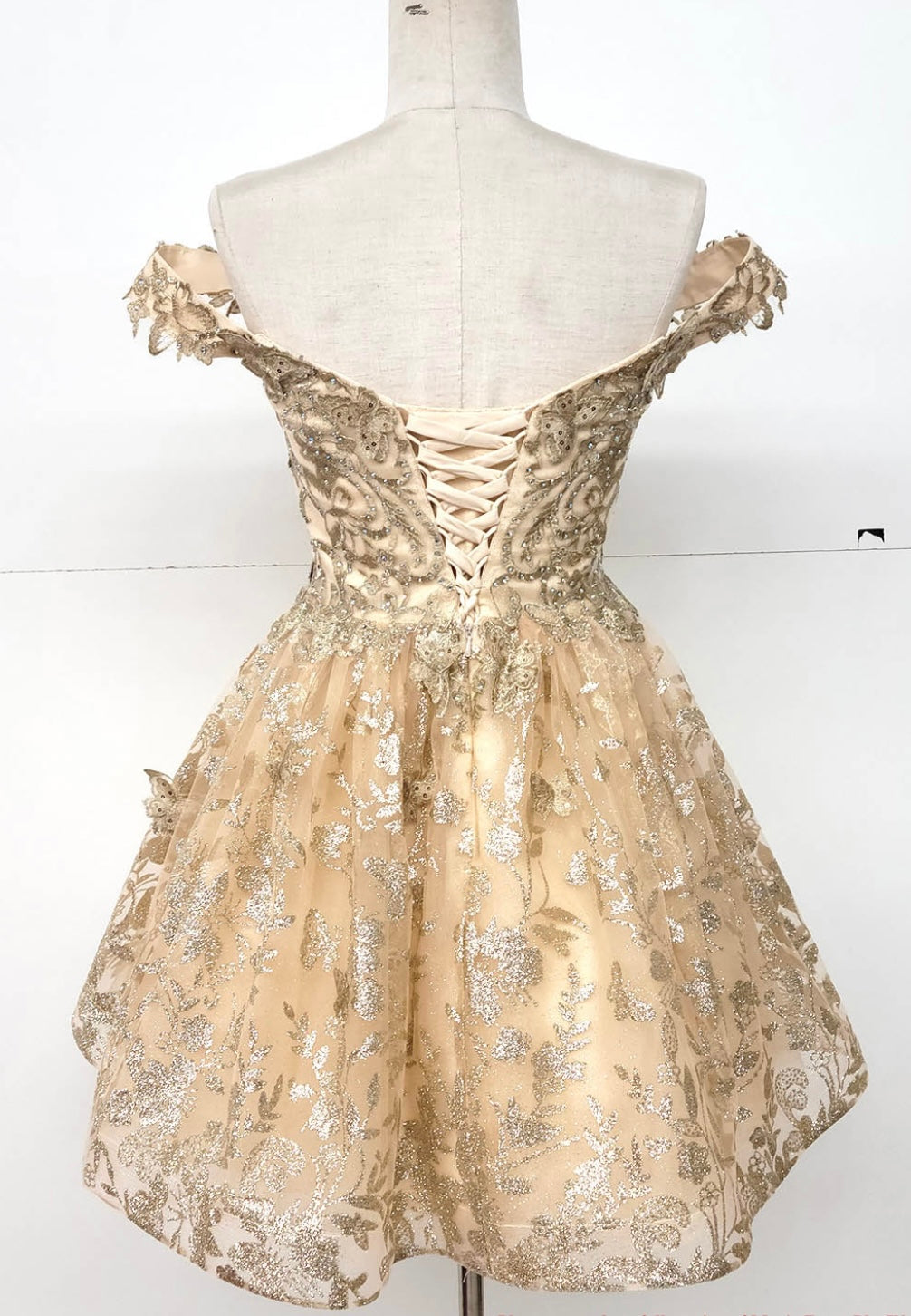 Chicas C322 Elegant Printed Prom A-Line Butterfly Floral Tulle Dress