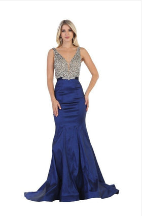 Chicas CC3023 Floor-Length Mermaid Long Chic Style Fabric Dress