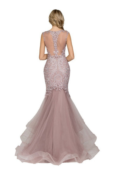 Chicas YG5011 Elegant Mermaid Floor-Length Ruffled Style Tulle Dress