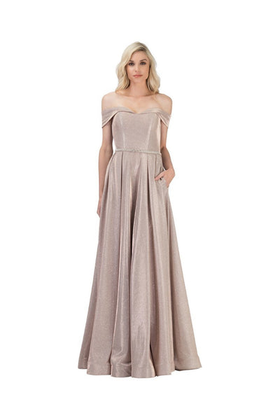 Chicas Dm4007 Off-Shoulder Floor-Length Formal Style Fabric Dress