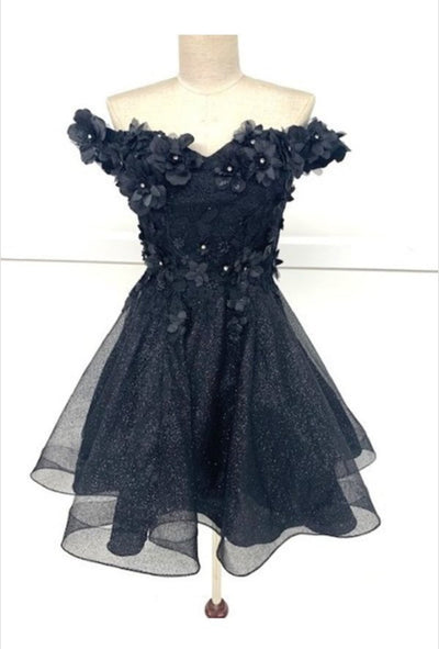 Chicas C312 Quinceañera Off-Shoulder Floral Short Fabric Dress