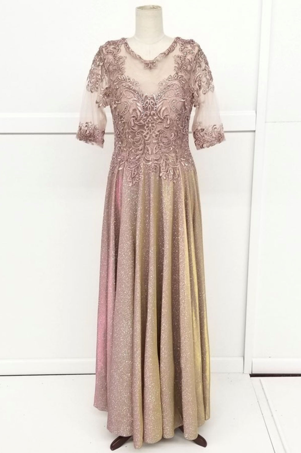 Chicas J006 Butterfly Floor-Length Long Chic Style Fabric Dress