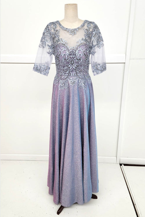 Chicas J006 Butterfly Floor-Length Long Chic Style Fabric Dress