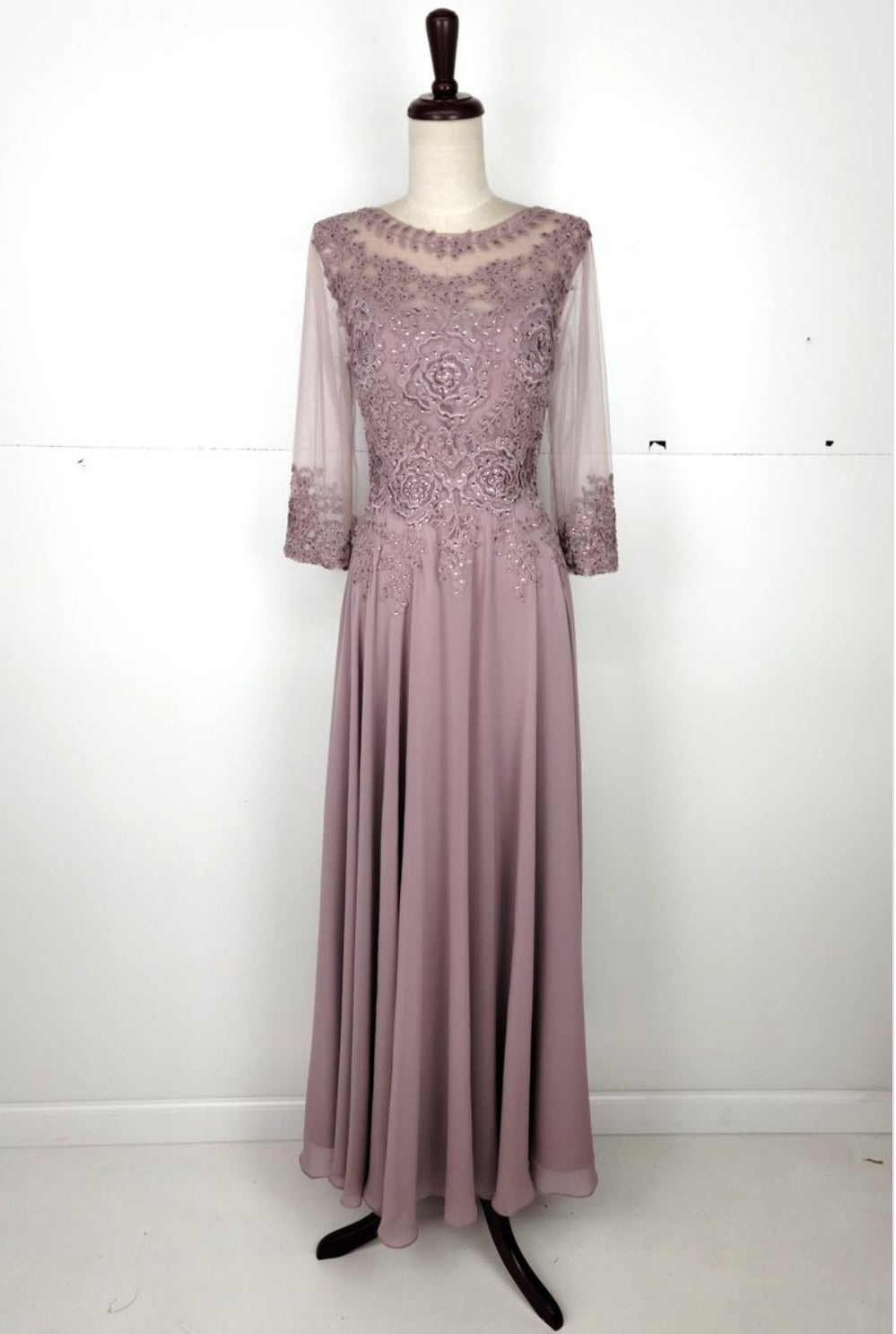 Chicas J024 Butterfly Floor-Length Long Chic Style Fabric Dress