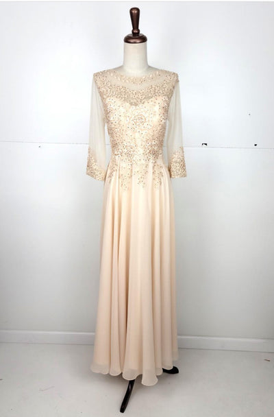 Chicas J024 Butterfly Floor-Length Long Chic Style Fabric Dress