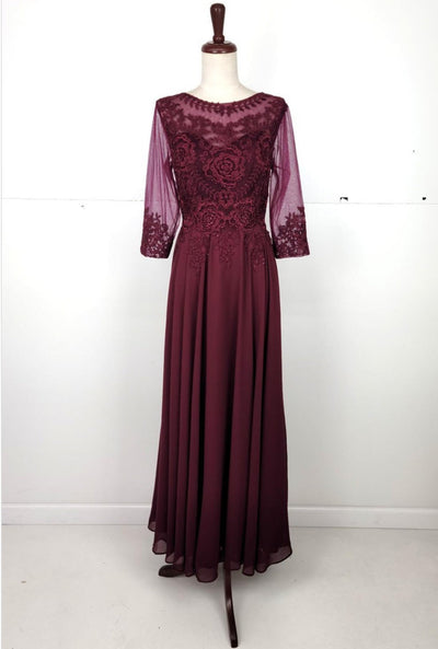 Chicas J024 Butterfly Floor-Length Long Chic Style Fabric Dress