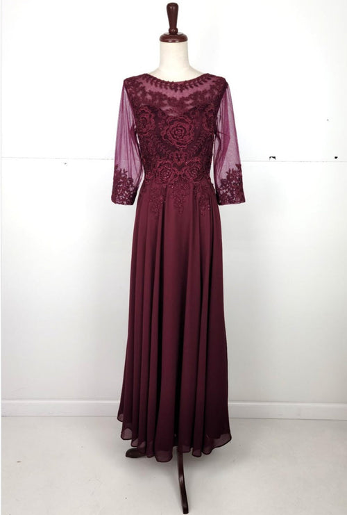 Chicas J024 Butterfly Floor-Length Long Chic Style Fabric Dress