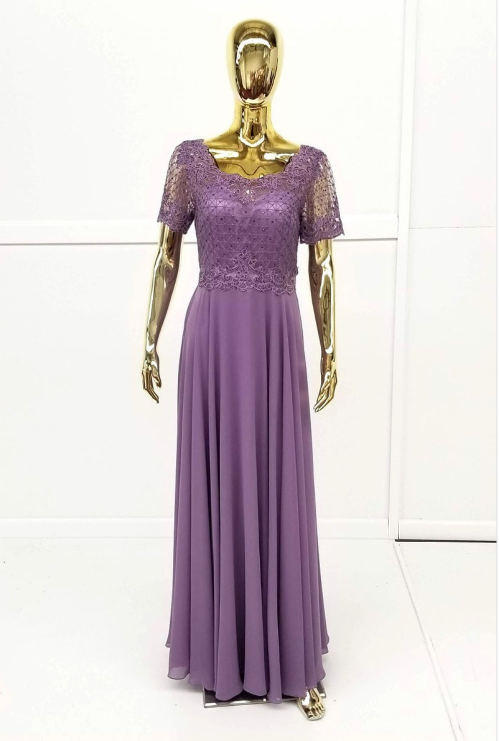 Chicas J004 Butterfly Floor-Length Long Chic Style Fabric Dress