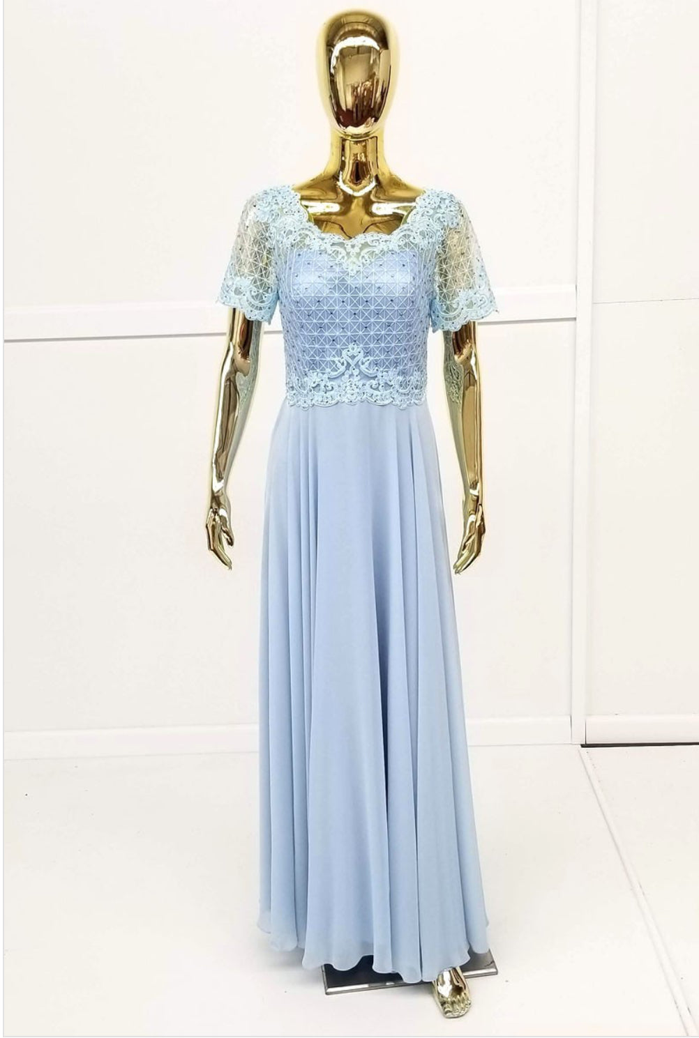 Chicas J004 Butterfly Floor-Length Long Chic Style Fabric Dress