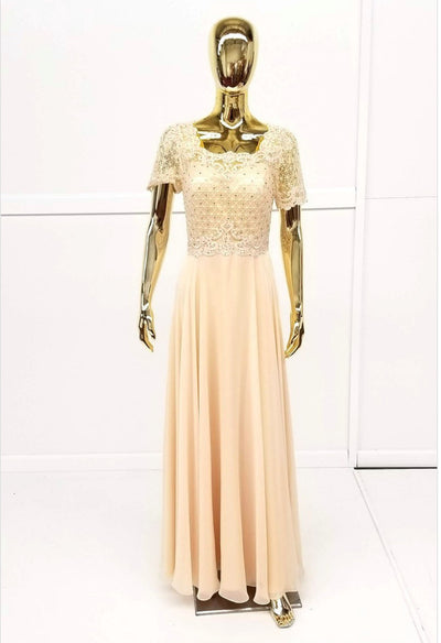 Chicas J004 Butterfly Floor-Length Long Chic Style Fabric Dress
