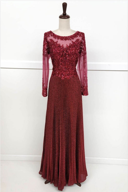 Chicas YG5031 Butterfly Floor-Length Long Chic Style Fabric Dress