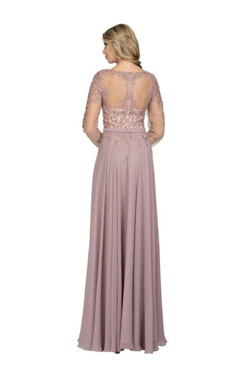 Chicas XR6003 Butterfly Floor-Length Long Chic Style Chiffon Dress