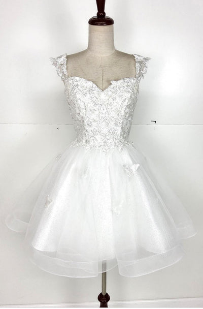Chicas C330 Quinceañera Off-Shoulder Butterfly Short Fabric Dress