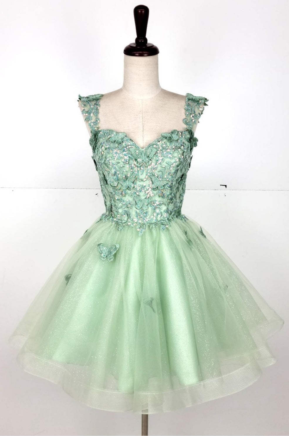 Chicas C330 Quinceañera Off-Shoulder Butterfly Short Fabric Dress