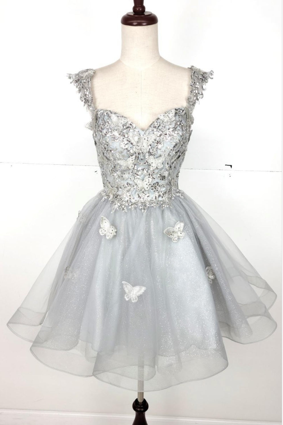 Chicas C330 Quinceañera Off-Shoulder Butterfly Short Fabric Dress