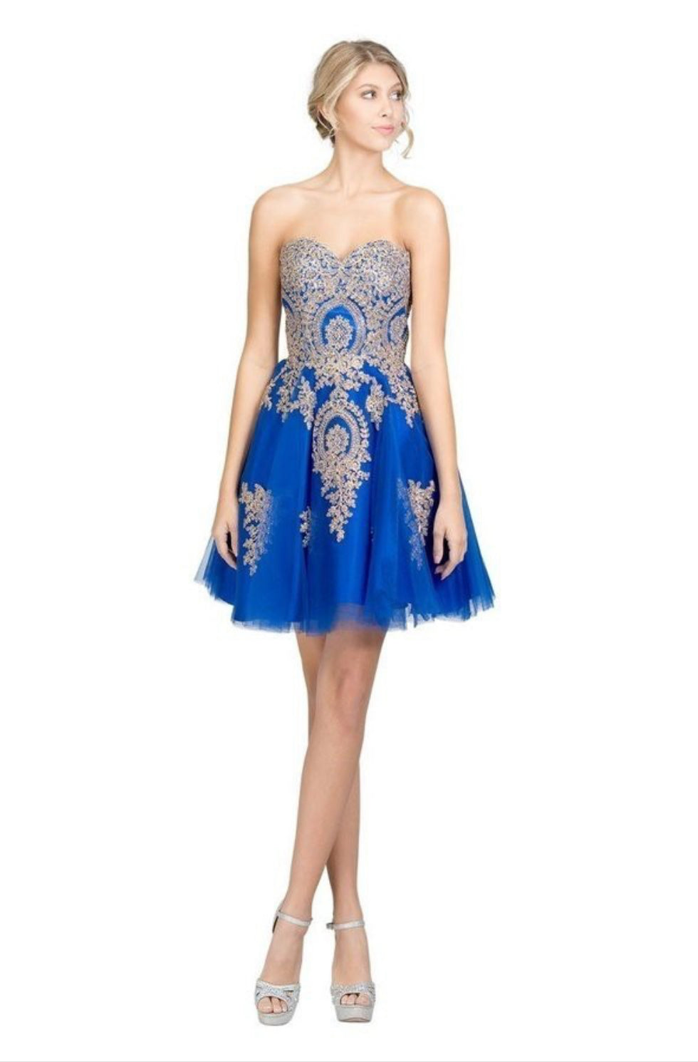 Chicas C3350 Butterfly Floor-Length Long Chic Style Fabric Dress