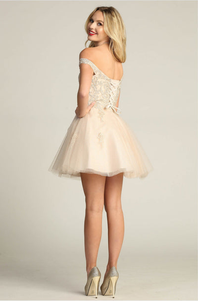 Chicas C314 Long Elegant Formal White Chic Style Fabric Dress
