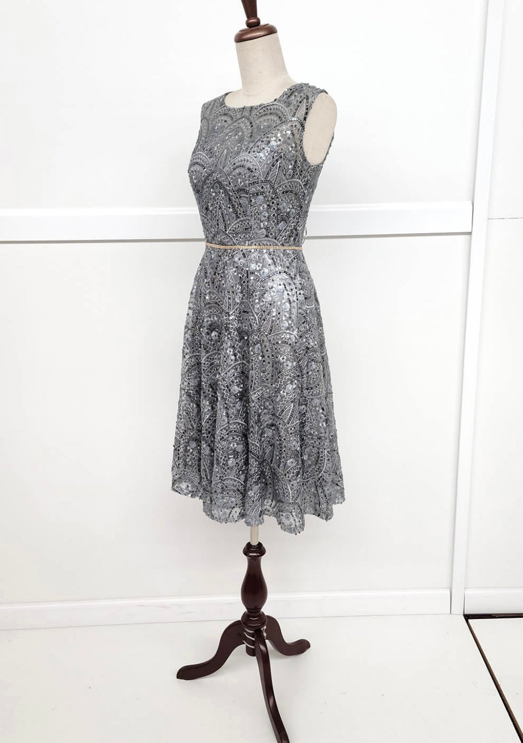 Chicas J028 Cocktail Royal A-Line Sleeveless Short Sequin Fabric Dress