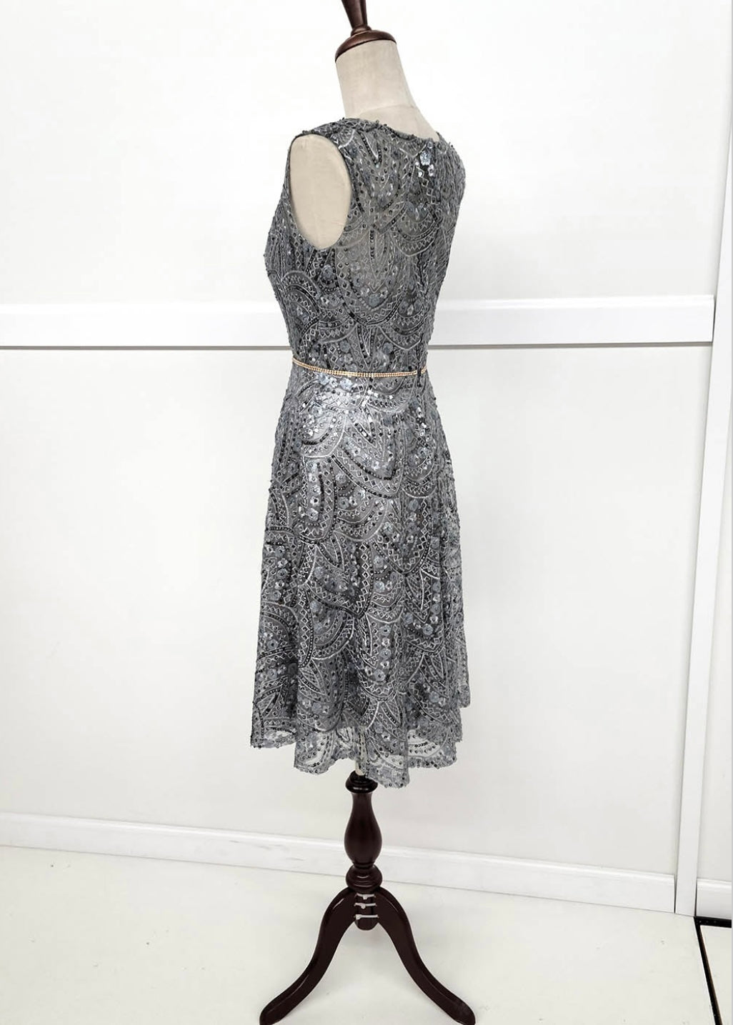 Chicas J028 Cocktail Royal A-Line Sleeveless Short Sequin Fabric Dress