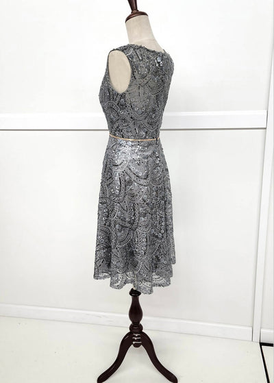 Chicas J028 Cocktail Royal A-Line Sleeveless Short Sequin Fabric Dress