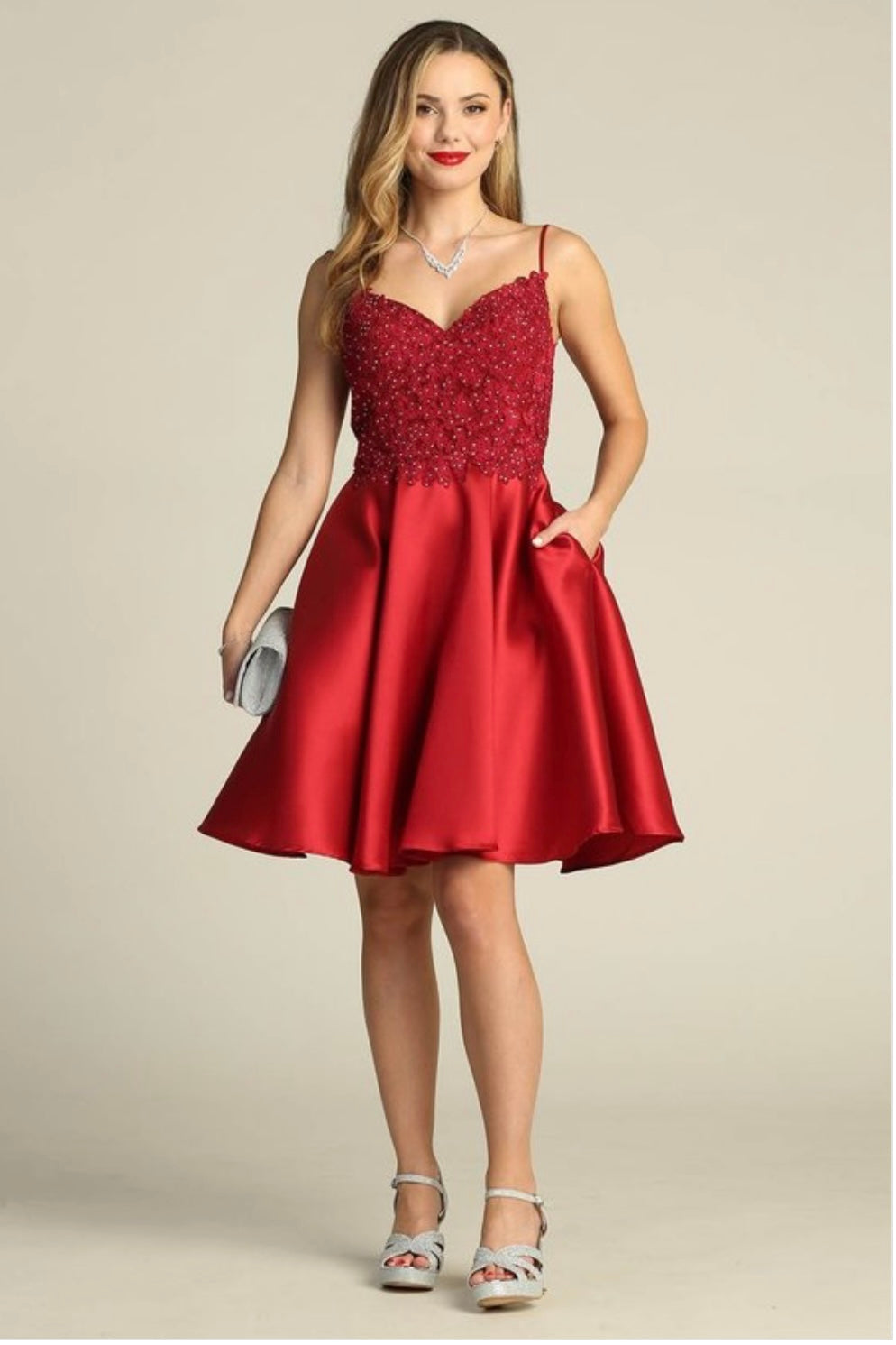 Chicas XR6008 Butterfly Floor-Length Long Chic Style Fabric Dress