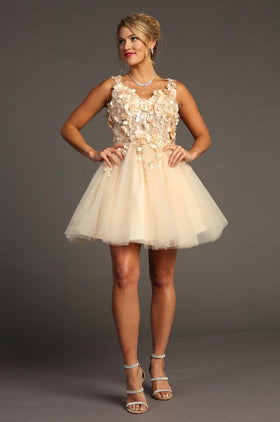 Chicas C321 Butterfly Floor-Length Long Chic Style Fabric Dress