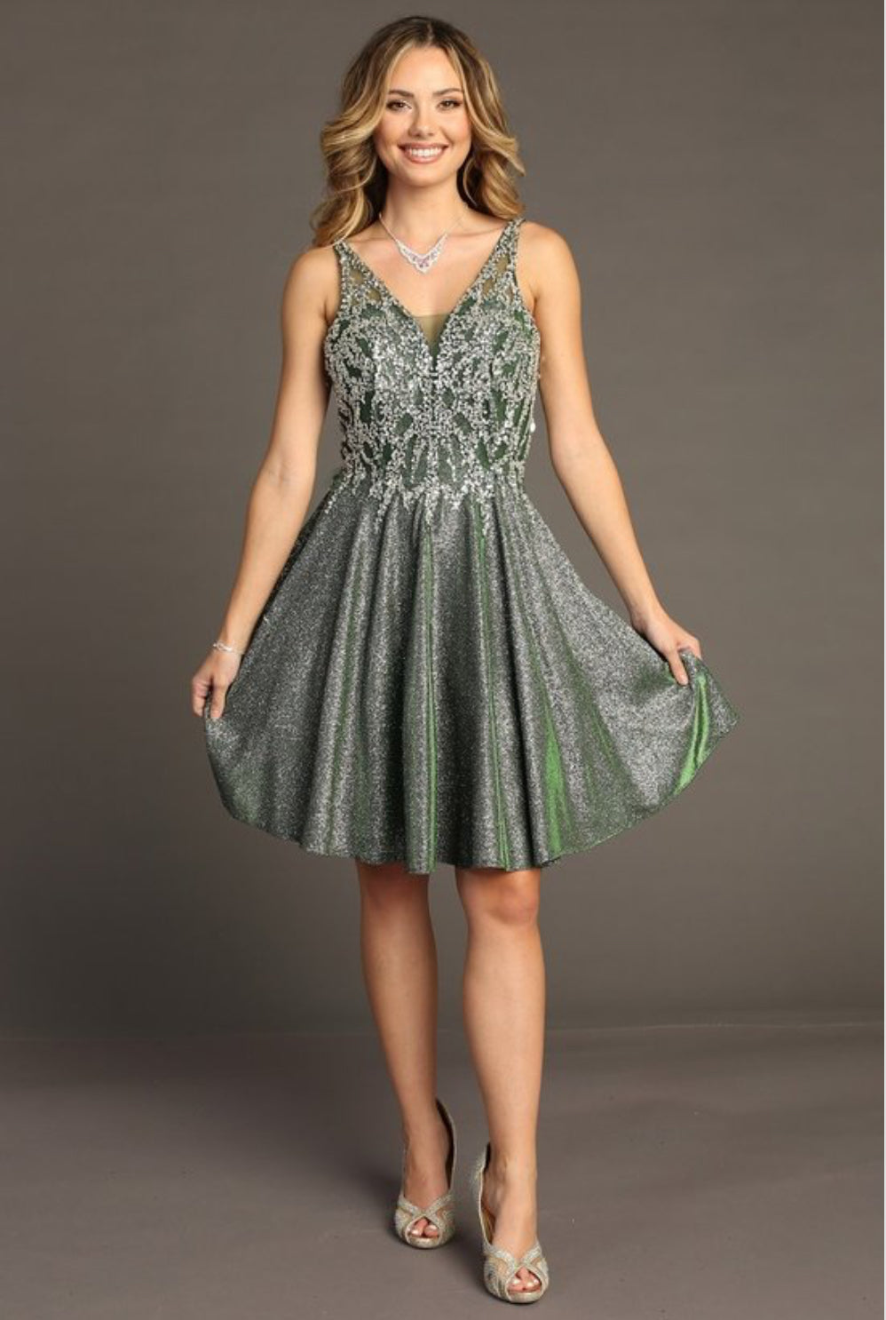 Chicas J009 Butterfly Floor-Length Long Chic Style Fabric Dress
