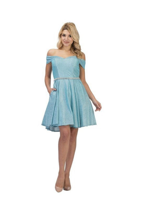 Chicas DM4014 Floor-Length Off-Shoulder Long Chic Style Fabric Dress